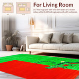 Ultra Soft Area Rug, Non Slip, Stain Resistant, Washable Area Rugs for Living Room, Bedroom, Charming Organic Animal Motif(Green)