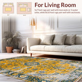 Ultra Soft Area Rug, Non Slip, Stain Resistant, Washable Area Rugs for Living Room, Bedroom, Rustic Earthy Patterned Elegance(Yellow)