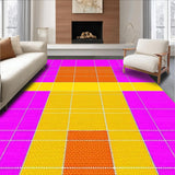 Ultra Soft Area Rug, Non Slip, Stain Resistant, Washable Area Rugs for Living Room, Bedroom, Bold Retro Lattice Game Theme(Pink)