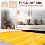Ultra Soft Area Rug, Non Slip, Stain Resistant, Washable Area Rugs for Living Room, Bedroom, Transitional Soft Textured Appeal(Yellow)