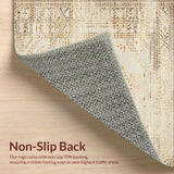 Ultra Soft Area Rug, Non Slip, Stain Resistant, Washable Area Rugs for Living Room, Bedroom, Rustic Minimalist Tiled Design(Beige)