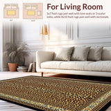 Ultra Soft Area Rug, Non Slip, Stain Resistant, Washable Area Rugs for Living Room, Bedroom, Luxurious Soft Textured Pattern(Brown)