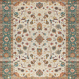 Ultra Soft Area Rug, Non Slip, Stain Resistant, Washable Area Rugs for Living Room, Bedroom, Elegant Neutral Floral Arrangement(Ivory)