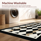 Ultra Soft Area Rug, Non Slip, Stain Resistant, Washable Area Rugs for Living Room, Bedroom, Stylish Diamond Trellis Aesthetic(Beige)