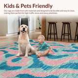 Ultra Soft Area Rug, Non Slip, Stain Resistant, Washable Area Rugs for Living Room, Bedroom, Abstract Animal-Inspired Design(Blue)