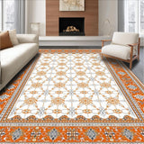 Ultra Soft Area Rug, Non Slip, Stain Resistant, Washable Area Rugs for Living Room, Bedroom, Oval Fluffy Area(Orange)