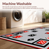 Ultra Soft Area Rug, Non Slip, Stain Resistant, Washable Area Rugs for Living Room, Bedroom, Contemporary Bold Color Contrast(Red)