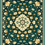 Ultra Soft Area Rug, Non Slip, Stain Resistant, Washable Area Rugs for Living Room, Bedroom, Distressed Dark Green Bedroom Vintage Accent Rug(Green)