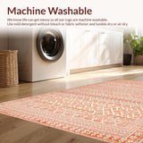 Ultra Soft Area Rug, Non Slip, Stain Resistant, Washable Area Rugs for Living Room, Bedroom, Elegant Desert Inspired Arrangement(Orange)