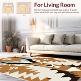 Ultra Soft Area Rug, Non Slip, Stain Resistant, Washable Area Rugs for Living Room, Bedroom, Antelope Print Camel Gray Living Room Rug(Beige)