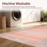 Ultra Soft Area Rug, Non Slip, Stain Resistant, Washable Area Rugs for Living Room, Bedroom, Elegant Soft Pink Diamond Motif(Orange)