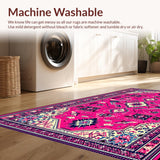 Ultra Soft Area Rug, Non Slip, Stain Resistant, Washable Area Rugs for Living Room, Bedroom, Funky Western Charm Rug(Pink)