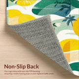 Ultra Soft Area Rug, Non Slip, Stain Resistant, Washable Area Rugs for Living Room, Bedroom, Tropical Surfboard, Artistic Palm and Wave Pattern(Yellow)