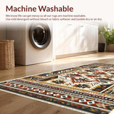 Ultra Soft Area Rug, Non Slip, Stain Resistant, Washable Area Rugs for Living Room, Bedroom, Neutral Tribal Geometric Living Room Stain-Resistant Rug(Blue)