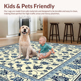 Beige Damask Willow Collection Area with Elegant Design(Beige)