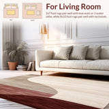 Ultra Soft Area Rug, Non Slip, Stain Resistant, Washable Area Rugs for Living Room, Bedroom, Urban Geometric Area Modern Beige & Burgundy(Beige)