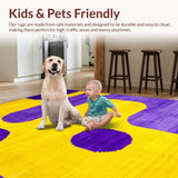 Ultra Soft Area Rug, Non Slip, Stain Resistant, Washable Area Rugs for Living Room, Bedroom, Whimsical Plush Graphic Accent(Yellow)
