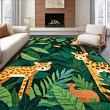 Ultra Soft Area Rug, Non Slip, Stain Resistant, Washable Area Rugs for Living Room, Bedroom, Colorful Nature-Inspired Design(Green)