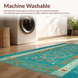 Ultra Soft Area Rug, Non Slip, Stain Resistant, Washable Area Rugs for Living Room, Bedroom, Abstract Lattice Design Aesthetic(Blue)