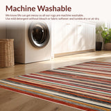 Ultra Soft Area Rug, Non Slip, Stain Resistant, Washable Area Rugs for Living Room, Bedroom, Bold Artistic Color Block Design(Red)