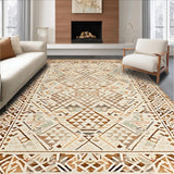 Ultra Soft Area Rug, Non Slip, Stain Resistant, Washable Area Rugs for Living Room, Bedroom, Elegant Textured Tribal Arrangement(Beige)