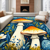 Lively Earth Tone Mushroom Print(Blue)