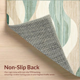 Deck Porch Abstract Wave Beige Sage Green Non Shedding Easy Clean(Beige)