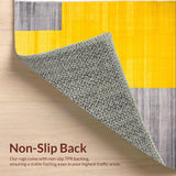 Ultra Soft Area Rug, Non Slip, Stain Resistant, Washable Area Rugs for Living Room, Bedroom, Vibrant Modern Geometric Composition(Yellow)