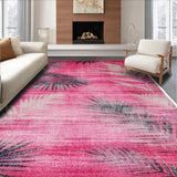 Ultra Soft Area Rug, Non Slip, Stain Resistant, Washable Area Rugs for Living Room, Bedroom, Rustic Colorful Tribal Design(Pink)