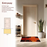 Ultra Soft Area Rug, Non Slip, Stain Resistant, Washable Area Rugs for Living Room, Bedroom, Sizzling Geometric Flow Design(Red)