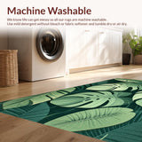 Ultra Soft Area Rug, Non Slip, Stain Resistant, Washable Area Rugs for Living Room, Bedroom, Rustic Tropical Inspiration Theme(Green)