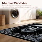 Ultra Soft Area Rug, Non Slip, Stain Resistant, Washable Area Rugs for Living Room, Bedroom, Dark Vintage Lace Aesthetic(Gray)