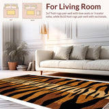 Ultra Soft Area Rug, Non Slip, Stain Resistant, Washable Area Rugs for Living Room, Bedroom, Chic Animal Print Elegance(Brown)