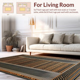 Ultra Soft Area Rug, Non Slip, Stain Resistant, Washable Area Rugs for Living Room, Bedroom, Contemporary Cozy Faux Texture(Black)