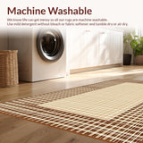Ultra Soft Area Rug, Non Slip, Stain Resistant, Washable Area Rugs for Living Room, Bedroom, Rustic Creamy Geometric Harmony(Beige)