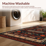 Ultra Soft Area Rug, Non Slip, Stain Resistant, Washable Area Rugs for Living Room, Bedroom, Geometric Black and White Elegance(Black)
