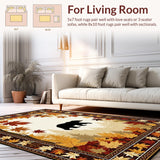 Ultra Soft Area Rug, Non Slip, Stain Resistant, Washable Area Rugs for Living Room, Bedroom, Cozy Maple Leaf Aesthetic(Beige)