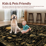 Ultra Soft Area Rug, Non Slip, Stain Resistant, Washable Area Rugs for Living Room, Bedroom, Necromancer's Study Rug Collection - Arcane Floor Art - Dark Academia(Black)