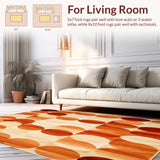 Modern Fall Area Circular in Warm Hues(Brown)