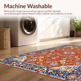 Ultra Soft Area Rug, Non Slip, Stain Resistant, Washable Area Rugs for Living Room, Bedroom, Eclectic Vintage Floral Tapestry(Red)