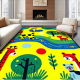 Ultra Soft Area Rug, Non Slip, Stain Resistant, Washable Area Rugs for Living Room, Bedroom, Engaging Festive Theme Motif(Yellow)