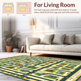 Ultra Soft Area Rug, Non Slip, Stain Resistant, Washable Area Rugs for Living Room, Bedroom, Dynamic Residential Community Motif(Brown)