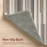 Ultra Soft Area Rug, Non Slip, Stain Resistant, Washable Area Rugs for Living Room, Bedroom, Contemporary Textured Line Arrangement(Gray)