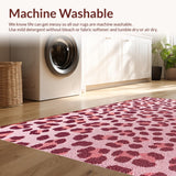 Ultra Soft Area Rug, Non Slip, Stain Resistant, Washable Area Rugs for Living Room, Bedroom, Contemporary Animal Print Living Room Carpet(Pink)