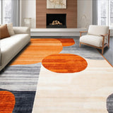 Ultra Soft Area Rug, Non Slip, Stain Resistant, Washable Area Rugs for Living Room, Bedroom, Rustic Minimalist Geometric Aesthetic(Orange)