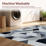 Ultra Soft Area Rug, Non Slip, Stain Resistant, Washable Area Rugs for Living Room, Bedroom, Sleek Neutral Palette Linear Arrangement(Gray)