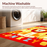 Ultra Soft Area Rug, Non Slip, Stain Resistant, Washable Area Rugs for Living Room, Bedroom, Charming Baby Safari Palette(Yellow)