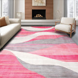 Ultra Soft Area Rug, Non Slip, Stain Resistant, Washable Area Rugs for Living Room, Bedroom, Soft Contemporary Abstract Aesthetics(Pink)