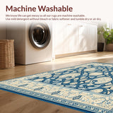 Braided Cottage Classic Swirl Design Blue Beige Rustic Accent(Beige)