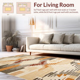 Ultra Soft Area Rug, Non Slip, Stain Resistant, Washable Area Rugs for Living Room, Bedroom, Rustic Earthy Print Aesthetic(Beige)